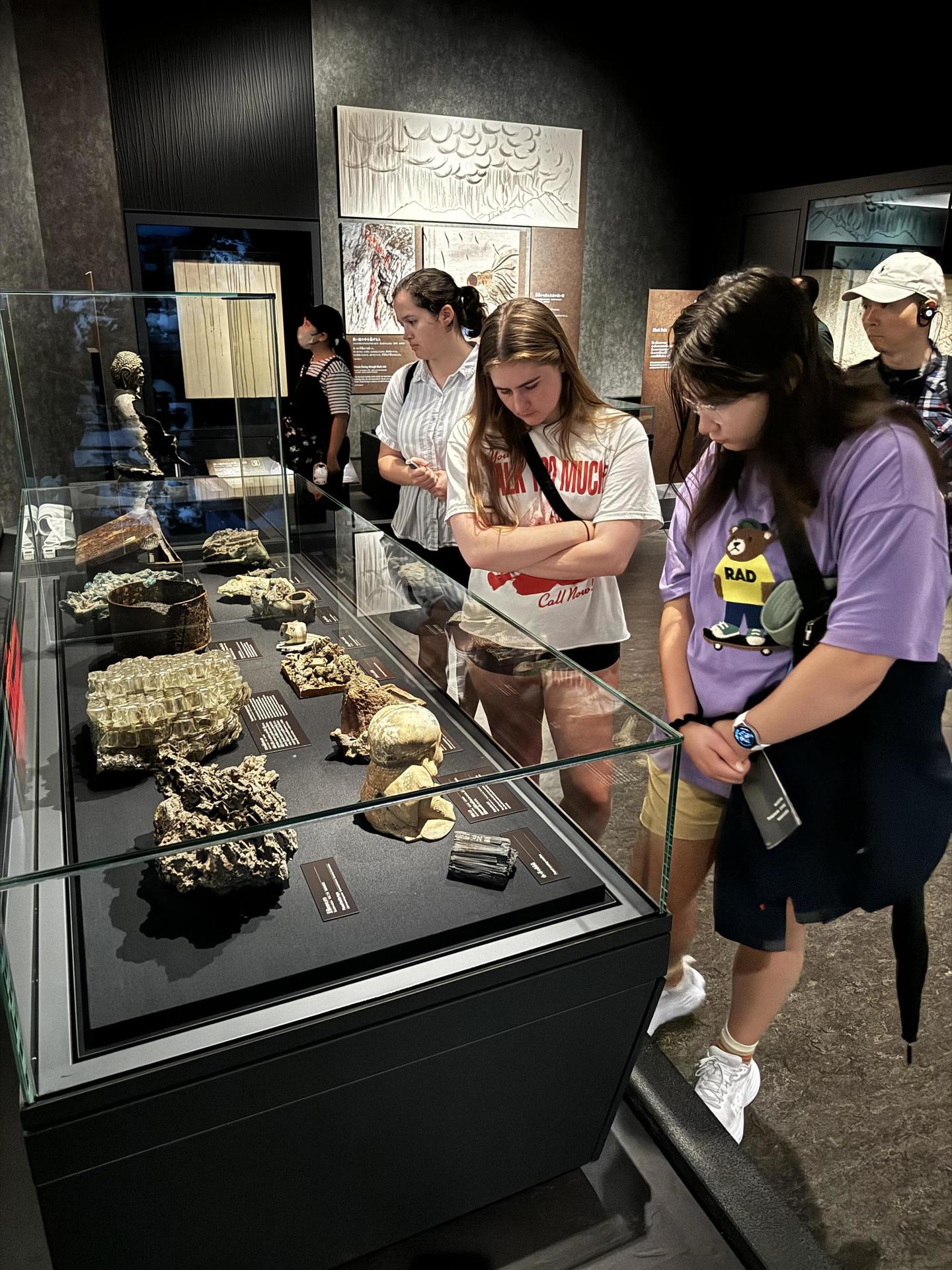 The display of the material remains from the atomic bombing at the Hiroshima Peace Memorial Musuem. 