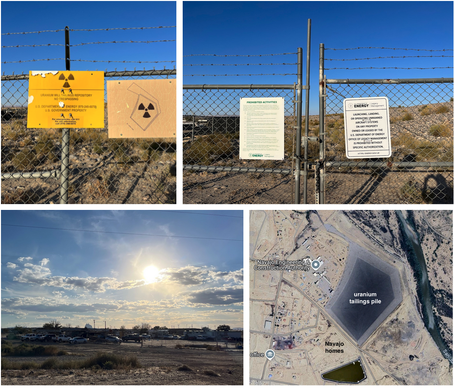 Photos of a uranium tailings pile that is managed by the Navajo Nation in Shiprock, Navajo Nation.