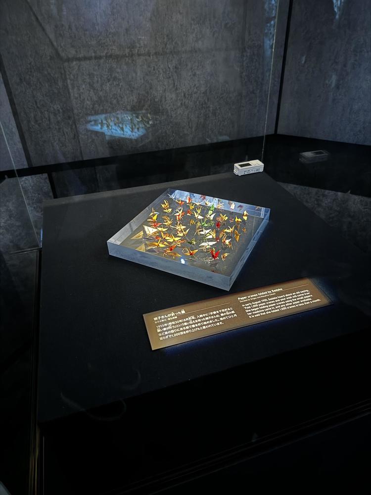 Sadako’s origami cranes exhibited at the Museum.